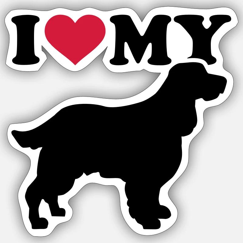 English Springer Spaniel - Sticker Größe S (10 x 10 cm) - Mattweiß