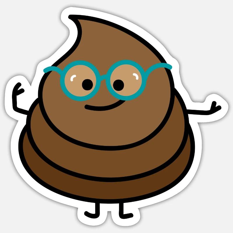 Smart shit (b) - Sticker size S (10 x 10 cm) - white matte