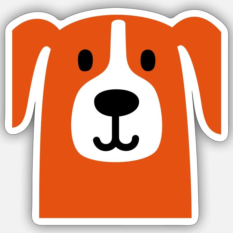 Süsser Hund - Sticker Größe S (10 x 10 cm) - Mattweiß