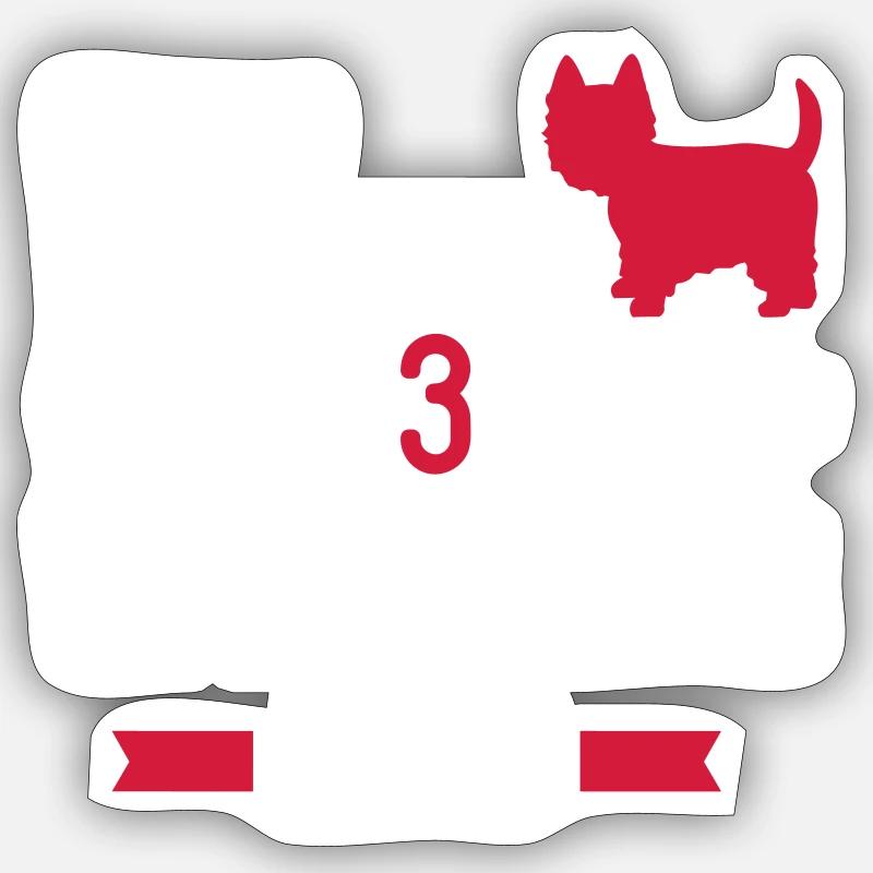 Westie - Sticker taille S (10 x 10 cm) - blanc mat