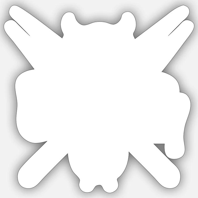 gril - Sticker taille S (10 x 10 cm) - blanc mat