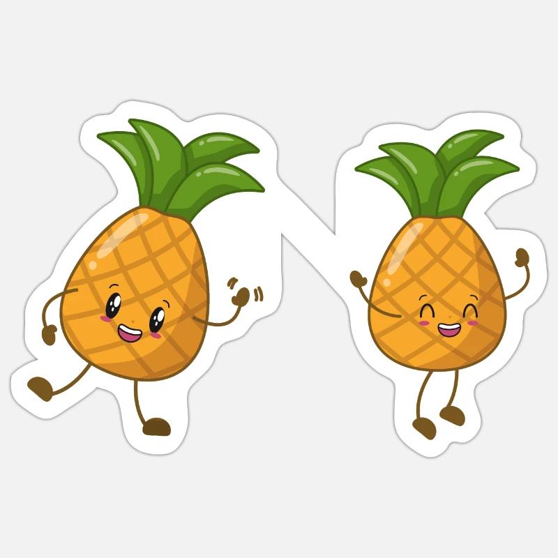 ananas - Sticker taille S (10 x 10 cm) - blanc mat