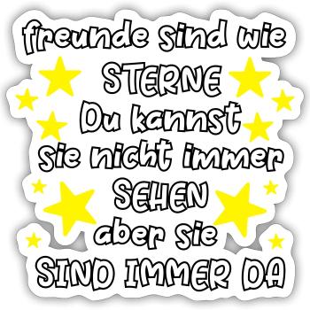 Freunde sind wie Sterne Freundschaft Spruch Freund - Sticker Größe S (10 x 10 cm) - Mattweiß - Vorne