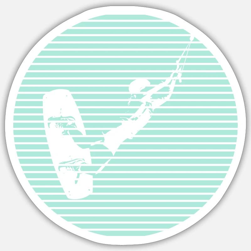 Kiteboarder Kiterin - Sticker taille S (10 x 10 cm) - blanc mat