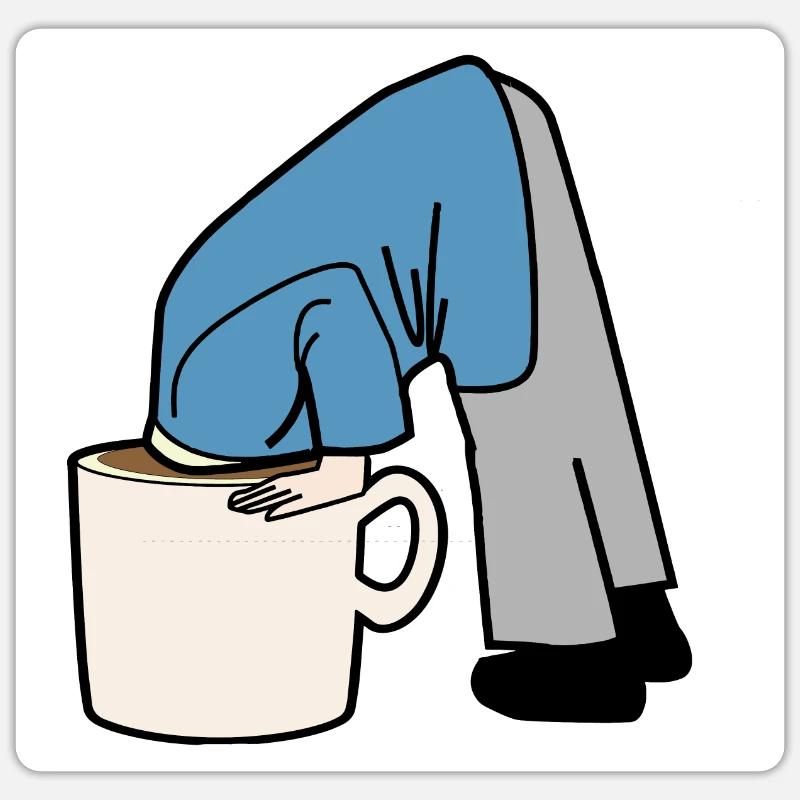 Kaffee - Sticker Größe S (10 x 10 cm) - Mattweiß