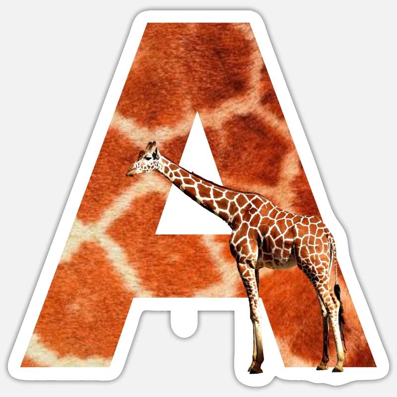 giraffe a - Sticker Größe S (10 x 10 cm) - Mattweiß