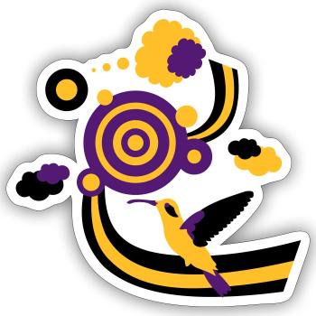 rainbow kolibri fantasy - Sticker size S (10 x 10 cm) - white matte - Front