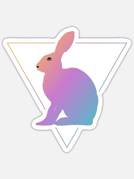 Feldhase Bunt - Sticker Größe S (10 x 10 cm) - Mattweiß