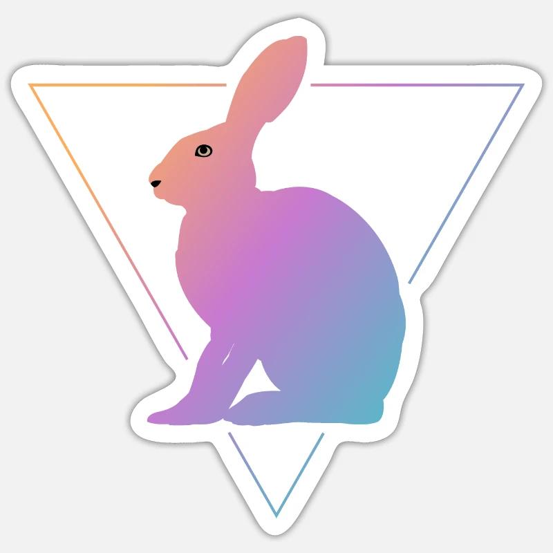 Brown hare colorful Sticker size S (10 x 10 cm)