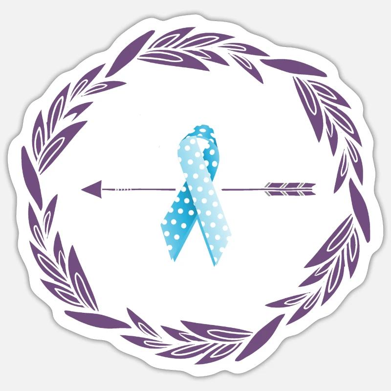 Lipödem Lymphödem Schleife Kriegerin support - Sticker Größe S (10 x 10 cm) - Mattweiß