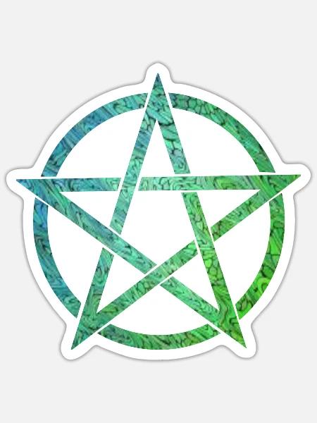 pentagram ebru 5 - Sticker Größe S (10 x 10 cm) - Mattweiß