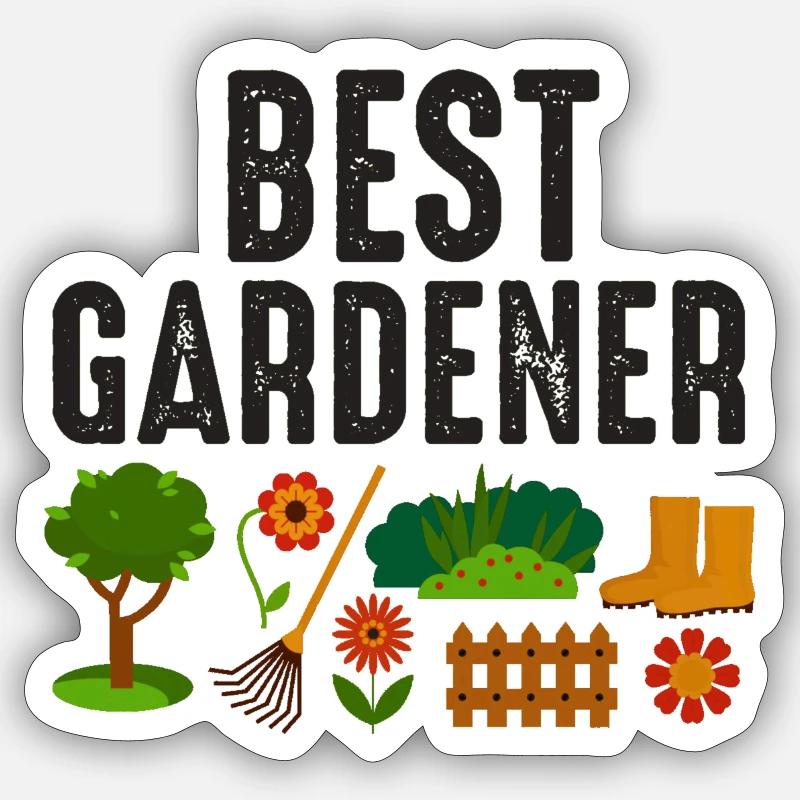 Bester Gärtner - Sticker Größe S (10 x 10 cm) - Mattweiß