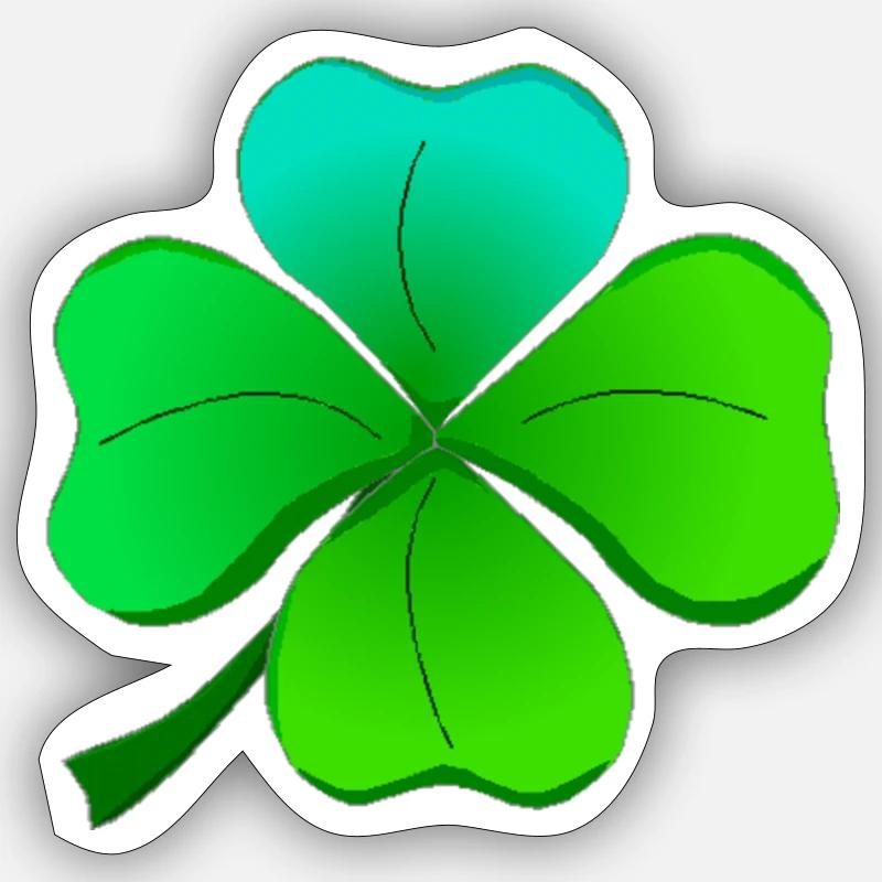 Four Leaf Clover For Luck - Sticker size S (10 x 10 cm) - white matte