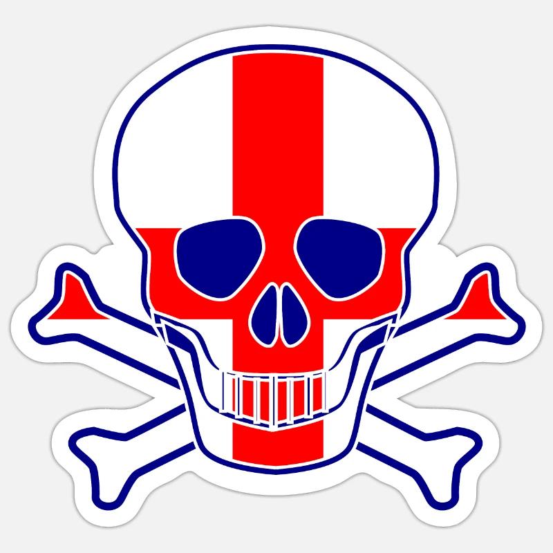 Crâne de drapeau de l'Angleterre Sticker taille S (10 x 10 cm)