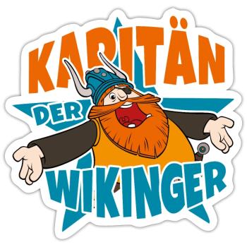 Wickie Und Die Starken Männer Kapitän Halvar - Sticker Größe S (10 x 10 cm) - Mattweiß - Vorne