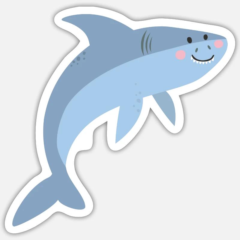 Cute shark Sticker size S (10 x 10 cm)