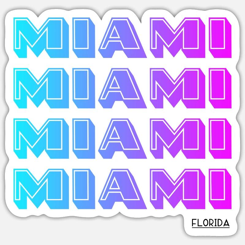 Miami Neon Gradient Muster - Sticker Größe S (10 x 10 cm) - Mattweiß
