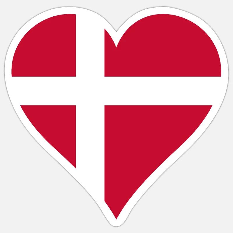 Denmark flag - Sticker size S (10 x 10 cm) - white matte