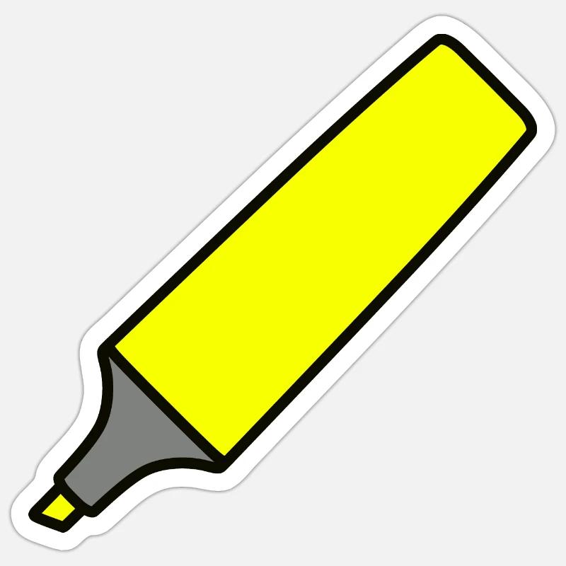 yellow highlighter - Sticker size S (10 x 10 cm) - white matte