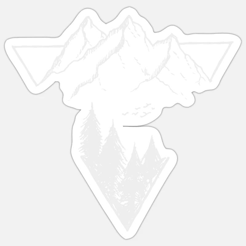 Triangle, Mountains & Forest - Sticker size S (10 x 10 cm) - white matte