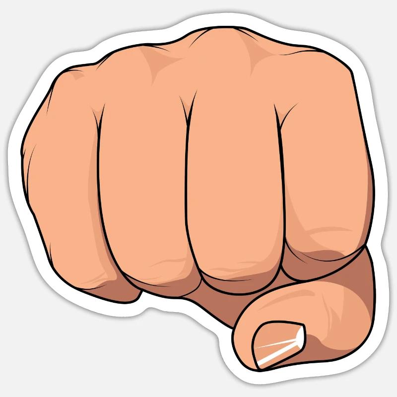 Ghettofaust Faustgruß Hand Faust Faustcheck - Sticker Größe S (10 x 10 cm) - Mattweiß