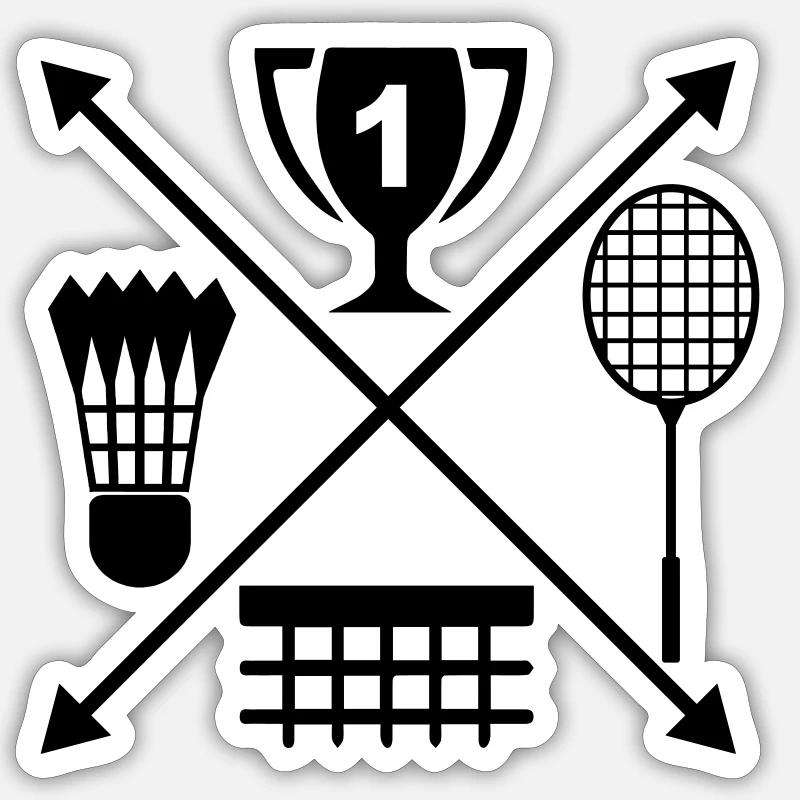 badminton Sticker taille S (10 x 10 cm)
