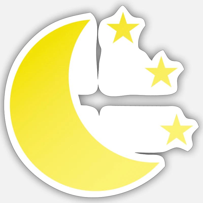 lune - Sticker taille S (10 x 10 cm) - blanc mat