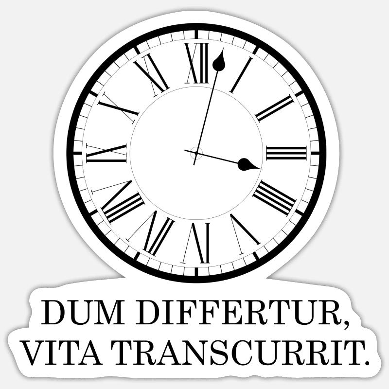 while it is postponed Latin black Sticker size S (10 x 10 cm)
