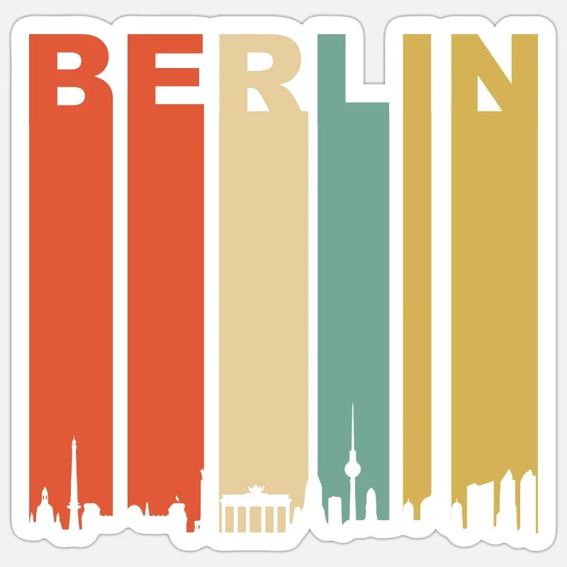 Skyline de Berlin Sticker taille S (10 x 10 cm)