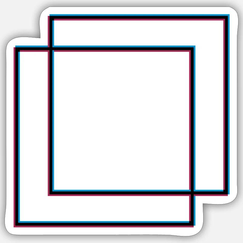 2 Quadrate Viereck - Sticker Größe S (10 x 10 cm) - Mattweiß