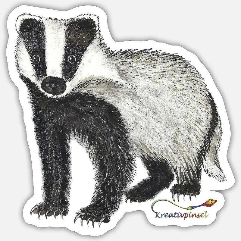 Dachs - Sticker Größe S (10 x 10 cm) - Mattweiß