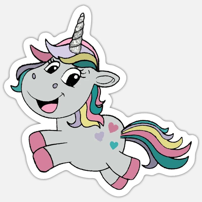 Licorne - Sticker taille S (10 x 10 cm) - blanc mat