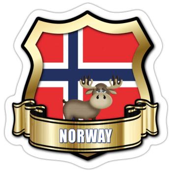 Norwegen - Sticker Größe S (10 x 10 cm) - Mattweiß - Vorne