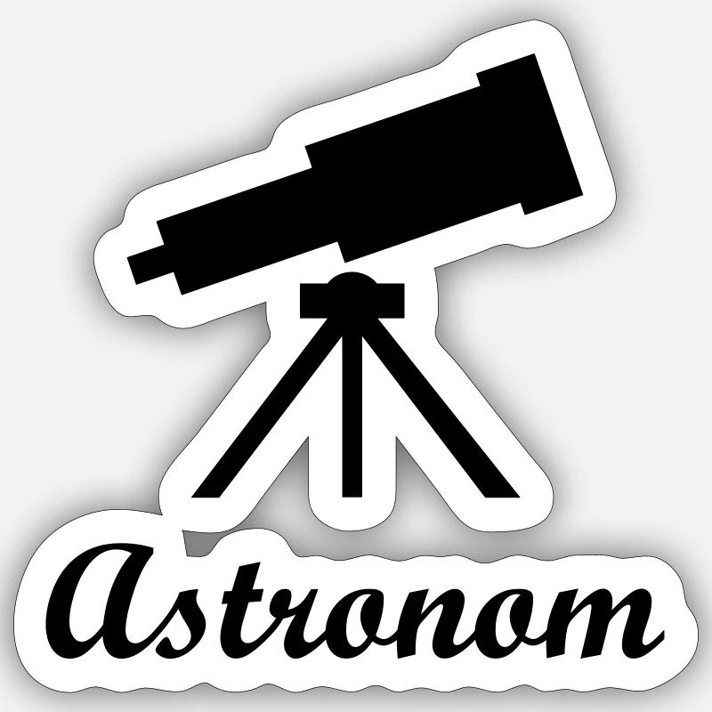Astronomie - Astronome - Sticker taille S (10 x 10 cm) - blanc mat