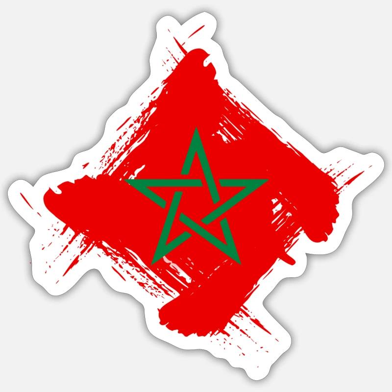 Drapeau du Maroc Sticker taille S (10 x 10 cm)