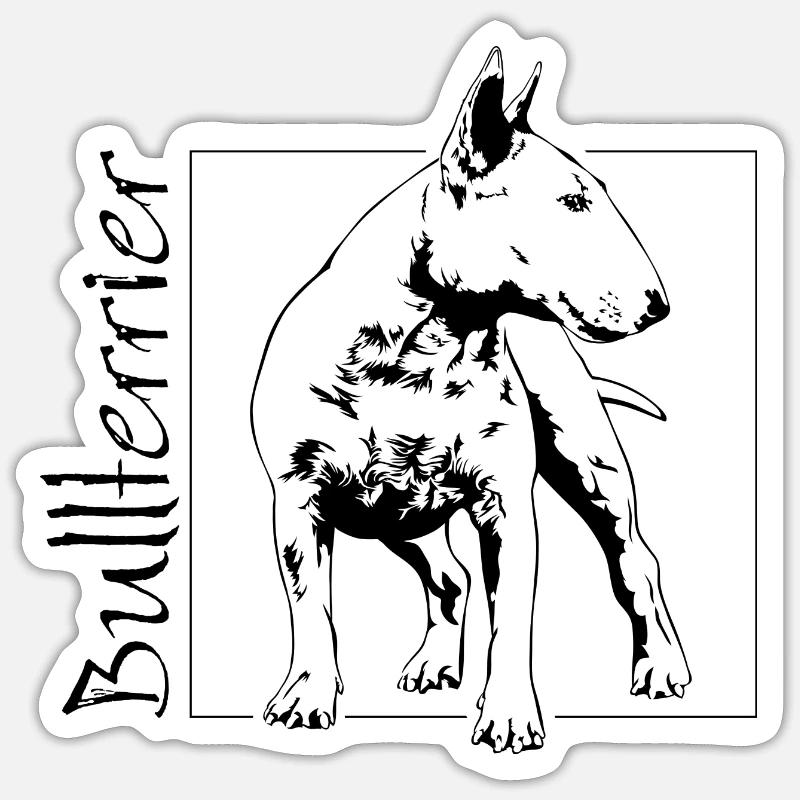 Sticker chien BULL TERRIER Wilsigns - Sticker taille S (10 x 10 cm) - blanc mat