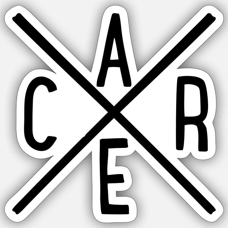care - Sticker size S (10 x 10 cm) - white matte