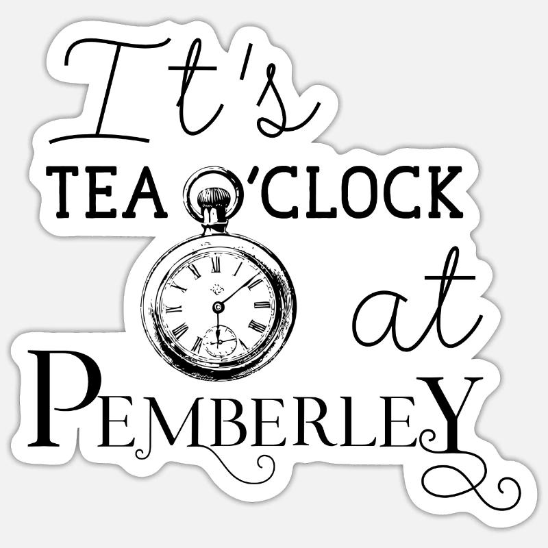 Thé à Pemberley - Sticker taille S (10 x 10 cm) - blanc mat