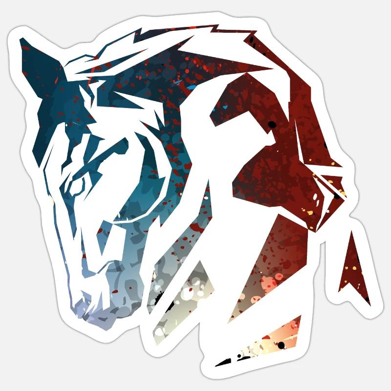 CHEVAL CHEVAL RIDING CHEVAL - Sticker taille S (10 x 10 cm) - blanc mat