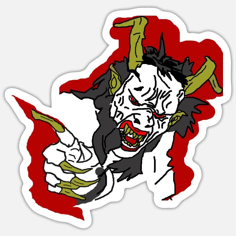 Devil Krampus Halloween Perchte - Sticker taille S (10 x 10 cm) - blanc mat