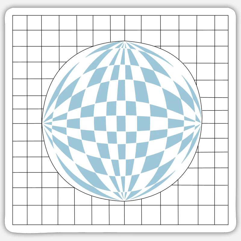 Kugel 3D - Sticker Größe S (10 x 10 cm) - Mattweiß