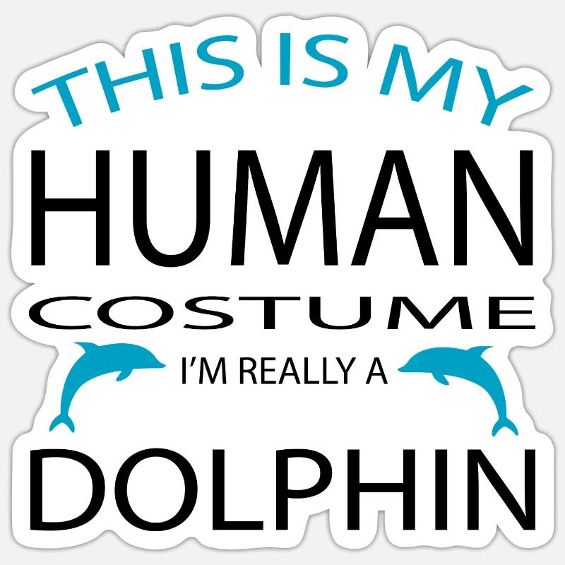Dolphin Delfin - Sticker Größe S (10 x 10 cm) - Mattweiß