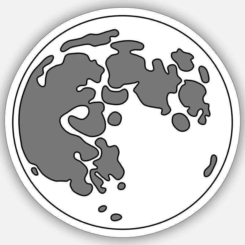 moon - Sticker size S (10 x 10 cm) - white matte
