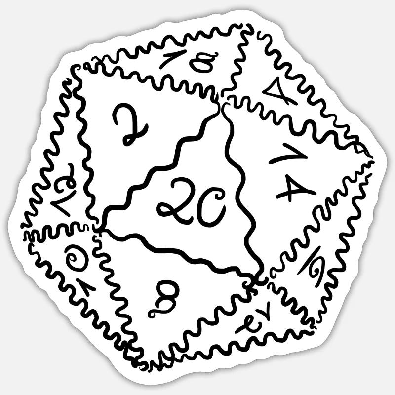 D20 dice Sticker size S (10 x 10 cm)