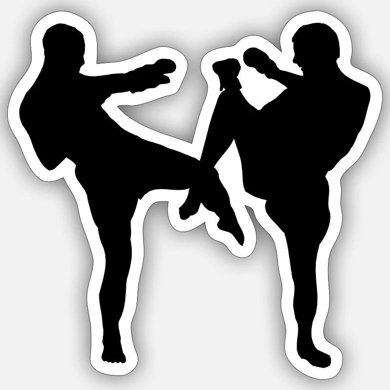 Kickboxen - Sticker Größe S (10 x 10 cm) - Mattweiß