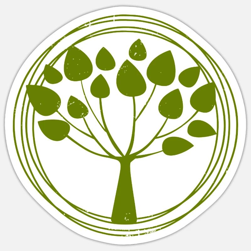 Baum des Lebens - Sticker Größe S (10 x 10 cm) - Mattweiß