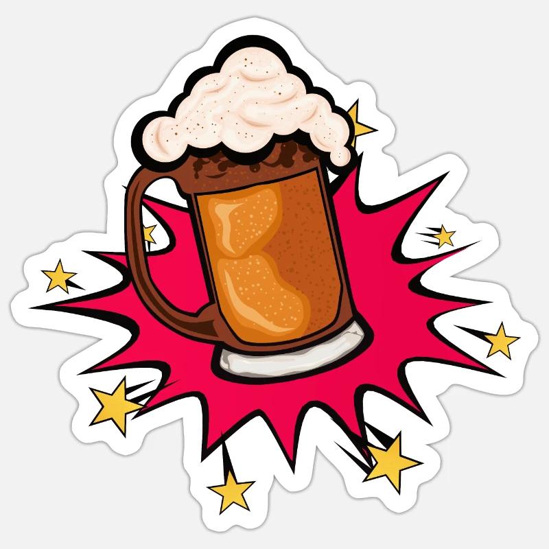 beer explosion bubble star foam alcohol binouze Sticker size S (10 x 10 cm)