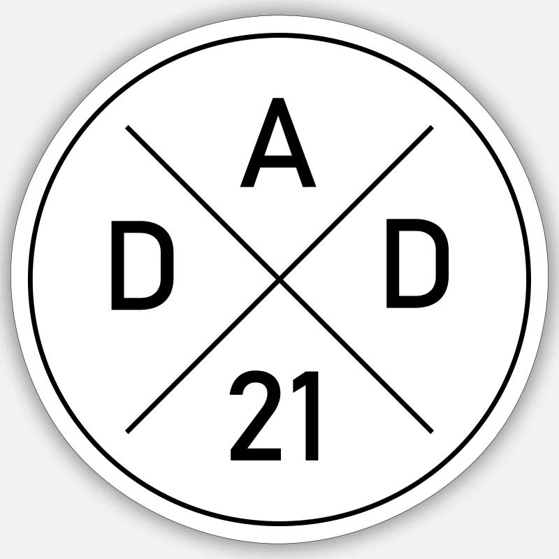 Dad 21 - Sticker Größe S (10 x 10 cm) - Mattweiß