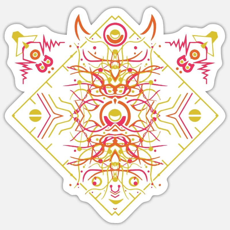 PSYCHEDELISCH - Sticker Größe S (10 x 10 cm) - Mattweiß