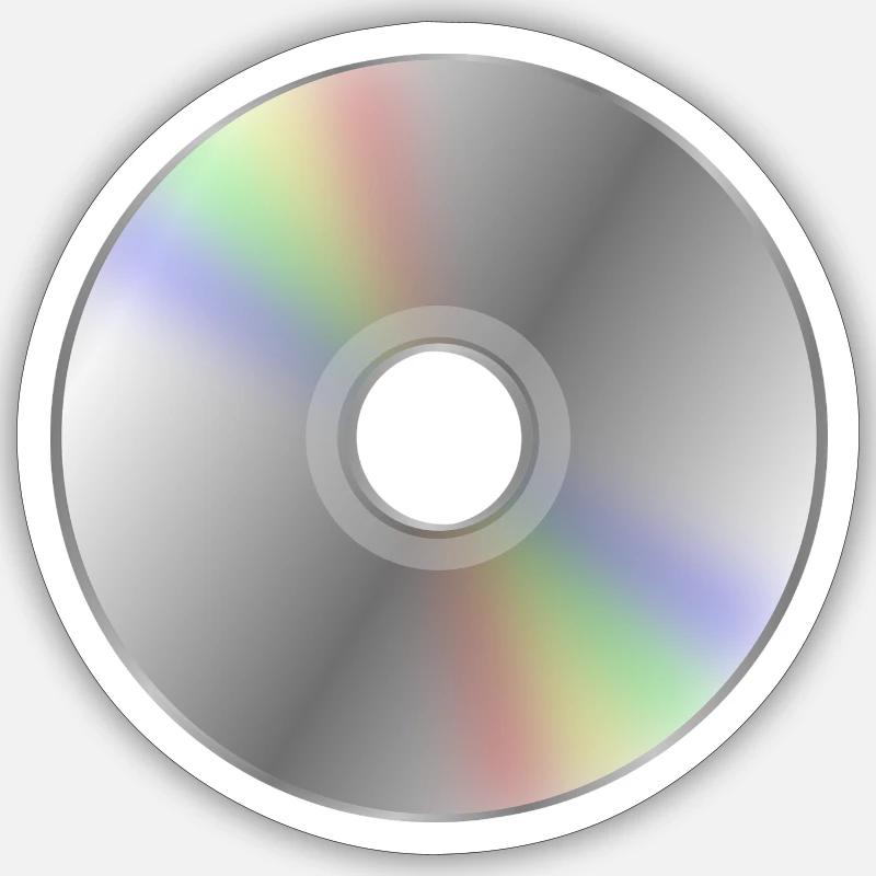 Retro DVD / CD nostalgia - Sticker size S (10 x 10 cm) - white matte